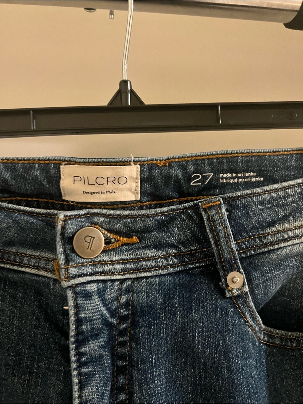 Pilcro High-Rise Dark Blue Denim Jeans